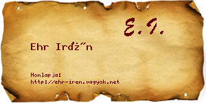 Ehr Irén névjegykártya